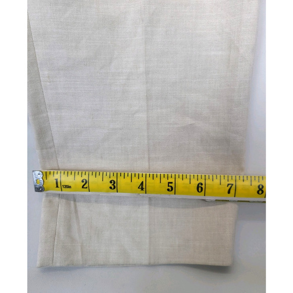 AllSaints Whitney Linen Blend Straight Ankle Trousers Women 4 Neutral Beige - Picture 8 of 15